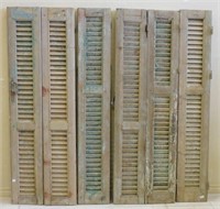 Primitive Wooden Louvered Shutters.