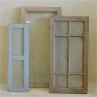 Primitive Wooden Framed Windows.