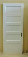 Five Panel White Painted Wooden Door.
