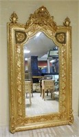 Ornate Urn Finial Gilt Mirror.