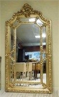 Ornate Cartouche Crowned Gilt Mirror.
