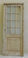 Primitive White Washed Pine Door in Frame.