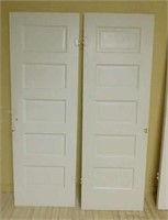 Five Panel Painted White Wooden Doors.