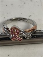 Breast Cancer Awareness Ring Size 7