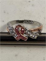 Breast Cancer Awareness Ring Size 8