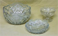 EAPG Bowls and Footed Dish.