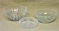 Waterford Crystal Bowls and Wine Coaster.