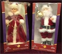 Santa and Mrs. Claus Illuminated Figurines