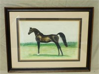 Linda Michell Equine Pastel, Dated 1984.
