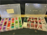 2) trays of embroidery floss