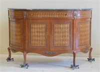 Louis XV Style Diamond Parquetry Inlaid Sideboard.