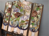 BEAUTIFUL STAINED GLASS FIREPLACE SCREEN