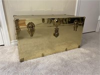 Gorgeous Wooden Chest Encased in Shinny Brass