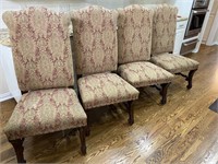 (4) Upholstered High Back Dining Chairs