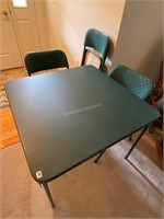 card table w/3 folding  chairs