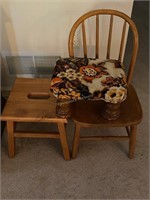 child's chair & 2 stools