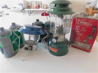 Coleman lanterns, heater & fuel