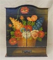 Floral Hand Painted Medicine Cabinet.