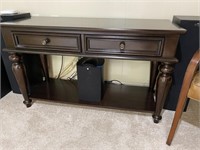 Console Media Table in Rich Dark Wood