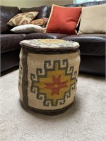 Small Round Ottoman is Southwestern Style