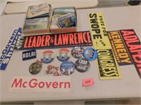 political pins & postcards