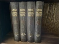 4 Bound Volumes of National Geographic Magazines