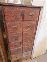 primitive 14 dwr wooden storage cabinet