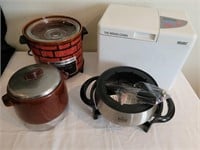 (4) Kitchen Bread Machine, Crock Pot, Fondue Pot