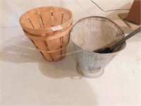 coal bucket & shovel; 2 fruit baskets