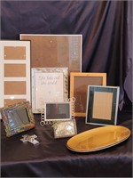 Home Decor with Picture Frames, Trays, & a Cross