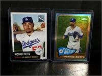 (2) Rare 2021 Mookie Betts Insert Baseball Cards