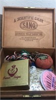 Wooden Sano Cigar Box With Sewing Kit