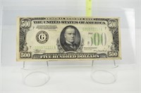1934 US FEDERAL RESERVE 500 DOLLAR NOTE