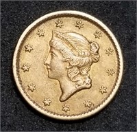 1853 $1 Gold Liberty Head Dollar Nice