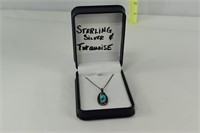 STERLING SILVER NECKLACE W/ TURQUOISE