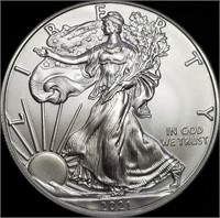 2021 1oz Silver Eagle Gem BU, Type 1