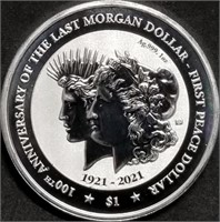 2021 Virgin Islands 1oz Silver Morgan/Peace BU