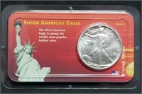 1991 1oz Silver Eagle Gem BU in Littleton Packing