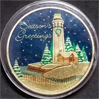 1 Troy Oz .999 Silver Colorized Christmas Round