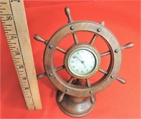 Vintage Ship Wheel Table-top Clock