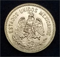 1955 Mexico 5 Pesos Gold BU 4.1 Grams .900 Gold