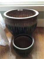 LARGE MULTICOLOR PLANTER, AND SMALLER PLANTER