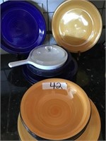GIBSON DISHES 7 BOWLS, 8 PLATES, CORNING WARE