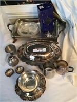 SILVER PLATED COVERED SERVER, ASRTED SILVER PLATED