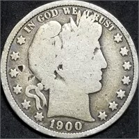 1900-P Barber Silver Half Dollar