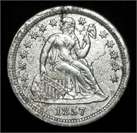 1857 Seated Liberty Silver Dime