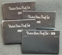 1979, 1980, 1981, 1982 US Mint Proof Sets MIB