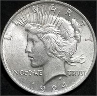 1924-P Peace Silver Dollar BU from Set