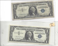 (2) 1957 STAR NOTE SILVER CERTIFICATES