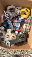 Misc hardware paint rollers, caulk, tape and more